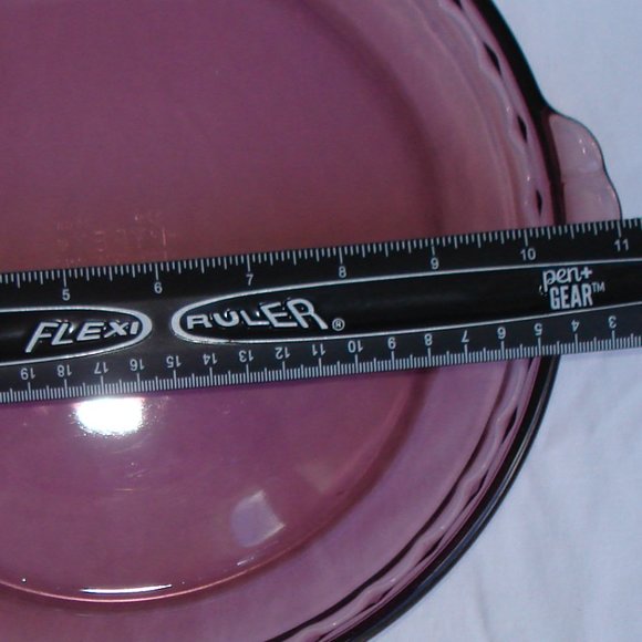 PYREX # 229 Glass Pie Dish 9.5" Cranberry Color Plate Bowl Serving Table Baking - Picture 3 of 10